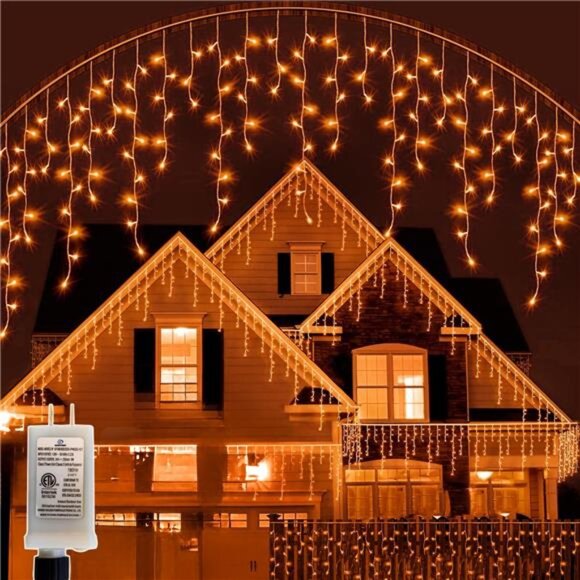 Halloween Icicle Lights Orange Lights Outdoor - Picture 1 of 7